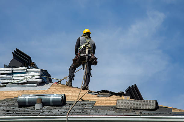 Professional Gutter Installation technician working in Hubbardston, MA